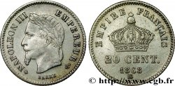 20 centimes Napoléon III, tête laurée, grand module 1868 Strasbourg F.150/5