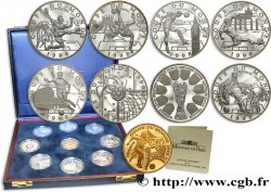 Coffret de neuf monnaies Belle Épreuve, huit en Argent et une en Or, Coupe du monde de football 1998 1996  F5.1306 à 1313 1