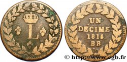 Un décime à l’L couronnée 1815  Strasbourg F.132A/3