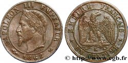 Un centime Napoléon III, tête laurée 1862 Bordeaux F.103/7