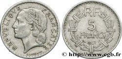 5 francs Lavrillier, aluminium, Coins Tournés à 1h 1947  F.339/9