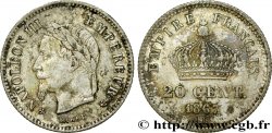 20 centimes Napoléon III, tête laurée, grand module 1867 Strasbourg F.150/2
