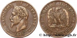 Deux centimes Napoléon III, tête laurée 1861 Strasbourg F.108/2