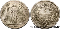 5 francs Union et Force, Union serré, avec glands intérieurs et gland extérieur 1799 Bordeaux F.288/39