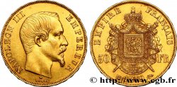 50 francs or Napoléon III, tête nue 1859 Strasbourg F.547/8