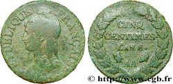 Cinq centimes Dupré, grand module 1800 Metz F.115/102