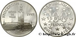Belle Épreuve 15 euro / 100 francs - L’hôtel de Ville de Stockholm (Suède) 1997 Paris F.2028 1