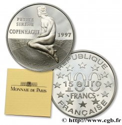 Belle Épreuve 15 euro / 100 francs - La Petite Sirène (Copenhague, Danemark) 1997 Paris F.2025 1