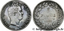 5 francs type Tiolier avec le I, tranche en creux 1831 Marseille F.315/23