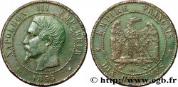 Dix centimes Napoléon III, tête nue, différent ancre 1855 Strasbourg F.133/24