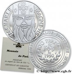 Piéfort Belle Épreuve de 100 francs Charlemagne 1990 Pessac F.458/2P var. FDC 