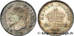 20 centimes Napoléon III, tête laurée, grand module 1867 Paris F.150/1