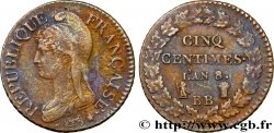 Cinq centimes Dupré, grand module 1800 Strasbourg F.115/117