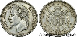 5 francs Napoléon III, tête laurée 1870 Strasbourg F.331/17