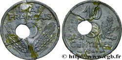 10 centimes État français, grand module, fautée trou décentré de type IV 1941 Paris F.141/2