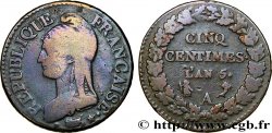 Cinq centimes Dupré, grand module 1797 Paris F.115/1