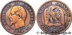Cinq centimes Napoléon III, tête nue 1854 Paris F.116/8