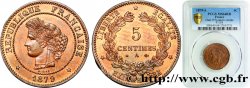 5 centimes Cérès, ancre non barrée 1879 Paris F.118/19