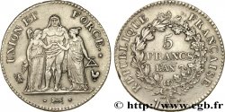 5 francs Union et Force, Union serré, seulement gland extérieur 1799 Paris F.288/102