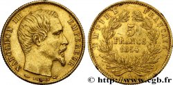 5 francs or Napoléon III, tête nue, petit module, tranche cannelée 1854 Paris F.500A/1 AU50 