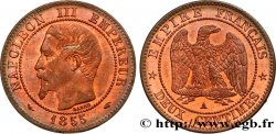 Deux centimes Napoléon III, tête nue 1855 Paris F.107/19