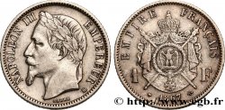 1 franc Napoléon III, tête laurée 1867 Strasbourg F.215/7