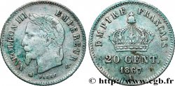 20 centimes Napoléon III, tête laurée, grand module 1867 Paris F.150/1