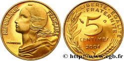 5 centimes Marianne, BE (Belle Épreuve) 2001 Pessac F.125/45 var.