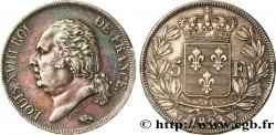 5 francs Louis XVIII, tête nue 1823 Lille F.309/87