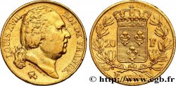 20 francs or Louis XVIII, tête nue 1823 Lille F.519/30 VF38 