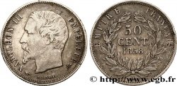 50 centimes Napoléon III, tête nue 1858 Paris F.187/9