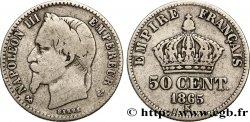 50 centimes Napoléon III, tête laurée 1865 Bordeaux F.188/8