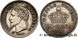 20 centimes Napoléon III, tête laurée, grand module 1867 Paris F.150/1