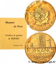 Piéfort Cu-Ni-Al de 10 francs Mathieu, tranche B 1976 Pessac F.365/4P FDC 