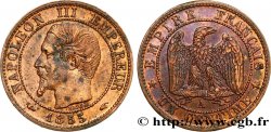 Un centime Napoléon III, tête nue, différent levrette 1855 Paris F.102/15