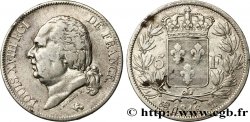5 francs Louis XVIII, tête nue 1816 Toulouse F.309/9