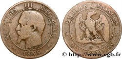 Dix centimes Napoléon III, tête nue 1855 Strasbourg F.133/23