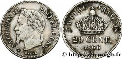 20 centimes III Napoléon tête laurée, petit module 1866 Bordeaux F.149/6