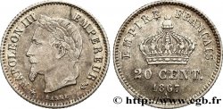 20 centimes Napoléon III, tête laurée, grand module 1867 Paris F.150/1