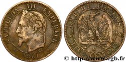 Deux centimes Napoléon III, tête laurée 1861 Paris F.108A/1