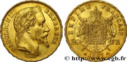 20 francs or Napoléon III, tête laurée 1867 Strasbourg F.532/16