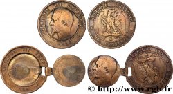 Dix centimes Napoléon III, tête nue, boîte de forçat  1856 Marseille F.133/39 VG 
