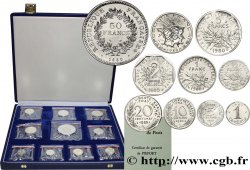 Coffret de 10 Piéforts en Argent : 50, 10, 5, 2, 1 et 1/2 francs et 20, 10, 5 et 1 centimes 1980 Pessac GEM.292 CPA12