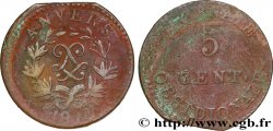 5 cent. Anvers au double L, frappe de l’arsenal de la marine 1814  Anvers F.115E/1
