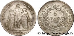 5 francs Union et Force, Union serré, seulement gland extérieur 1799 Paris F.288/98