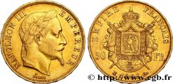 50 francs or Napoléon III, tête laurée 1866 Strasbourg F.548/7