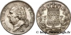 5 francs Louis XVIII, tête nue 1824 Lille F.309/98 SUP58 