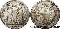 5 francs Union et Force, Union serré, avec glands intérieurs et gland extérieur 1799 Bordeaux F.288/39