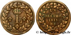 Un décime à l’L couronnée 1815  Strasbourg F.132A/3