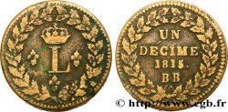 Un décime à l’L couronnée 1815  Strasbourg F.132A/3